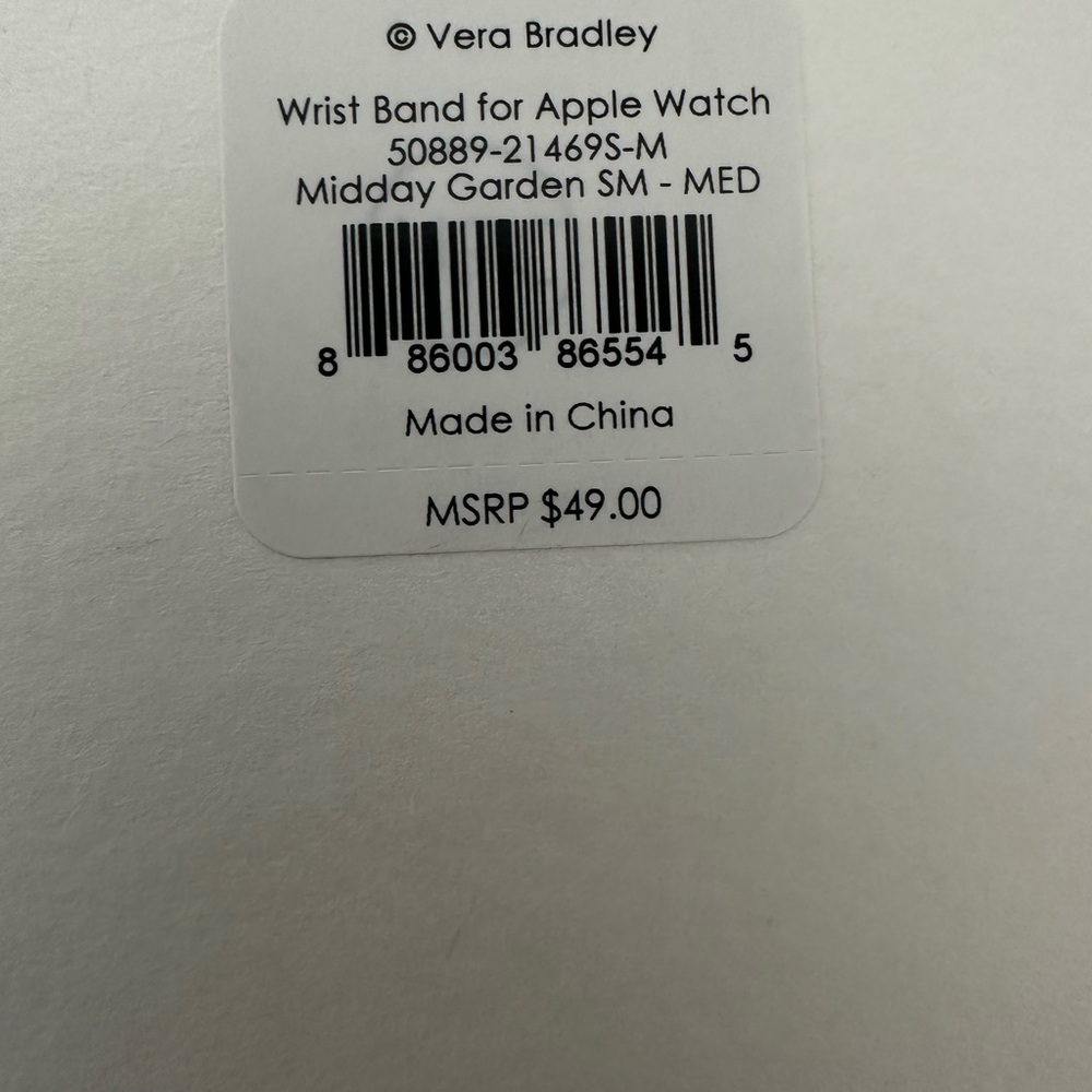 NWT Vera Bradley Midday Garden Apple Watch Wristband - Picture 6 of 6